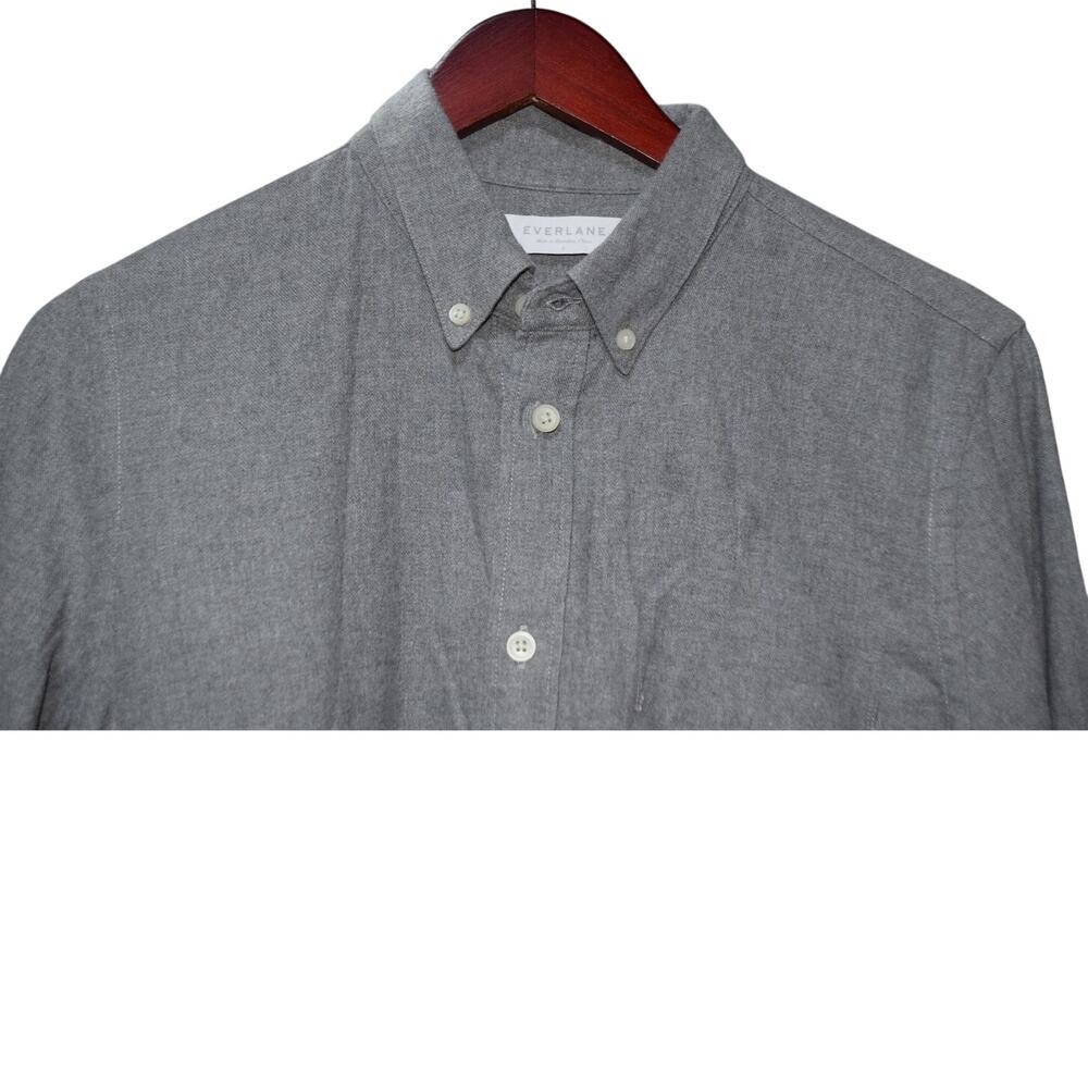 Everlane Small Gray Button-Down Oxford Shirt Long… - image 2